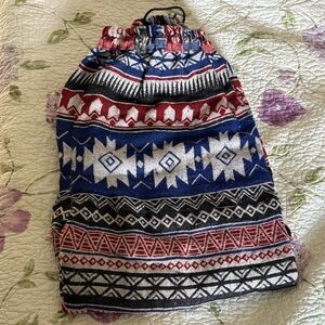 Tribal Print Drawstring Bag